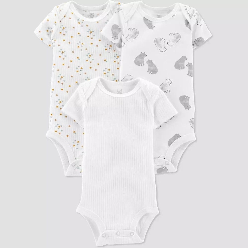 Carter's Just One You®️ Baby 3 Pack Bodysuit Beige - Newborn Size - New w/ Tags